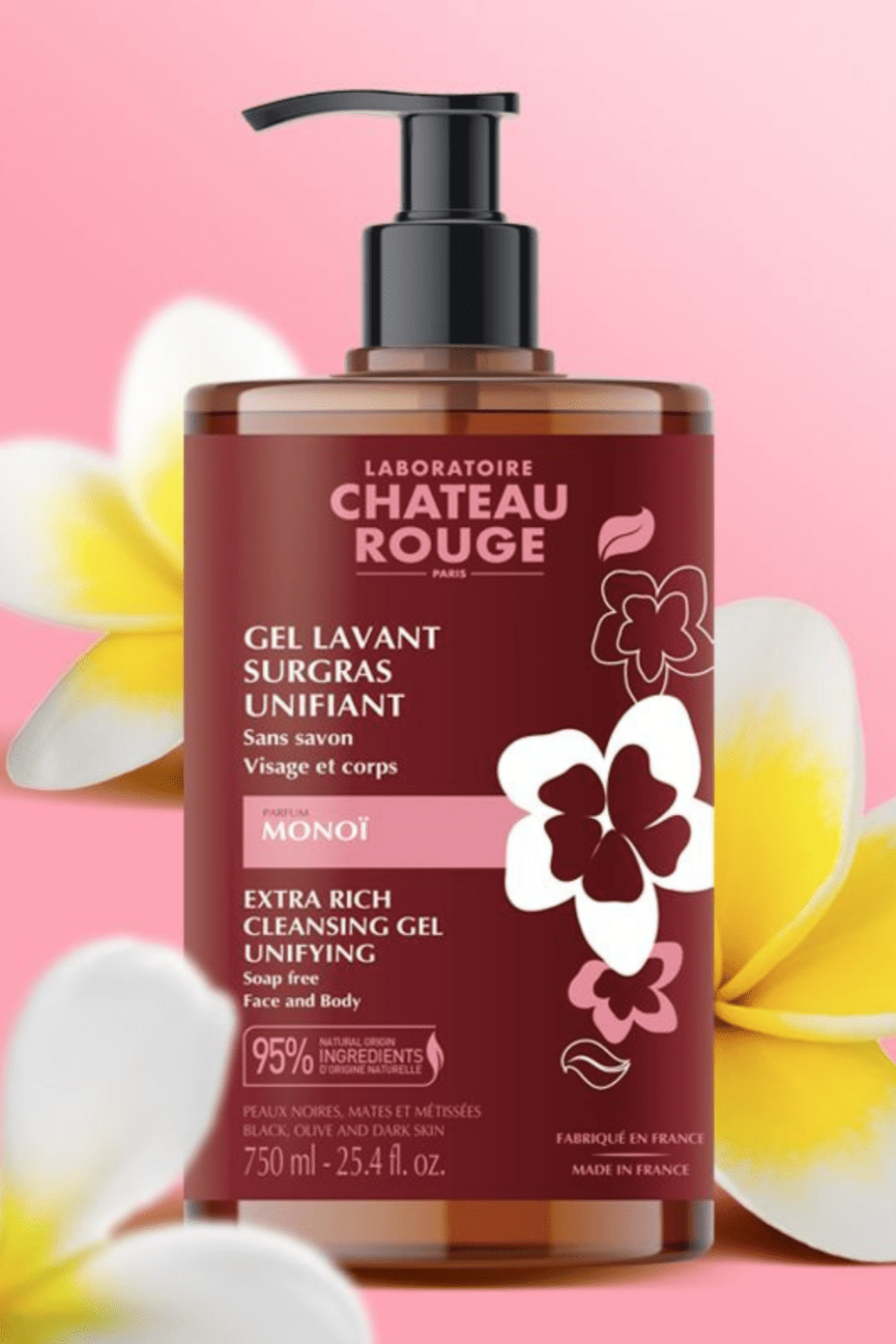 Laboratoire Château Rouge GEL LAVANT (3 senteurs) format familial 750ml Gel Lavant 750 ml – Format Familial Peau Sensible Laboratoire Chateau Rouge