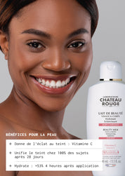 Laboratoire Château Rouge LAIT DE BEAUTE UNIFIANT Nouvelle formule "VITAMINE C" Lait Éclaircissant Corps Vitamine C – Hydratant & Éclat Laboratoire Chateau Rouge