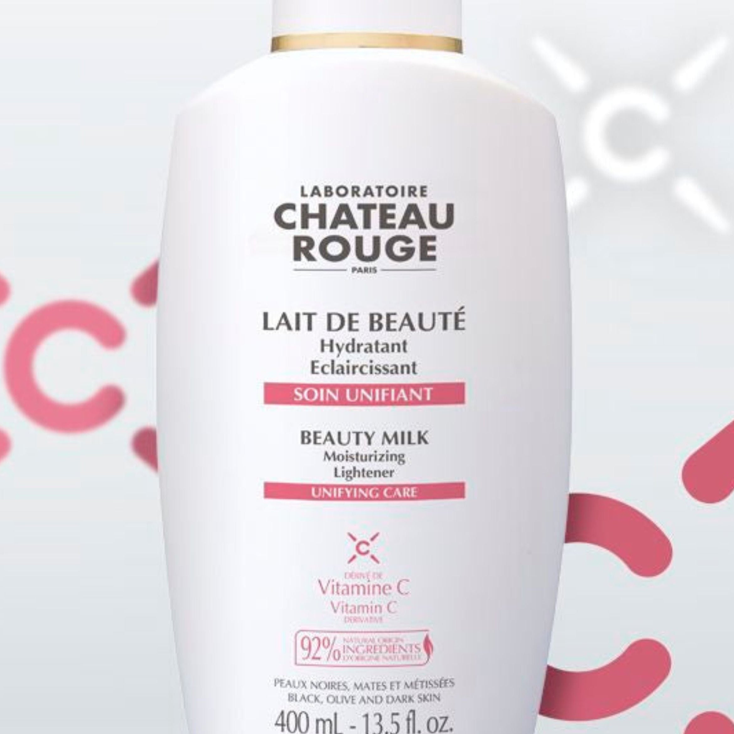 Laboratoire Château Rouge LAIT DE BEAUTE UNIFIANT Nouvelle formule "VITAMINE C" Lait Éclaircissant Corps Vitamine C – Hydratant & Éclat Laboratoire Chateau Rouge