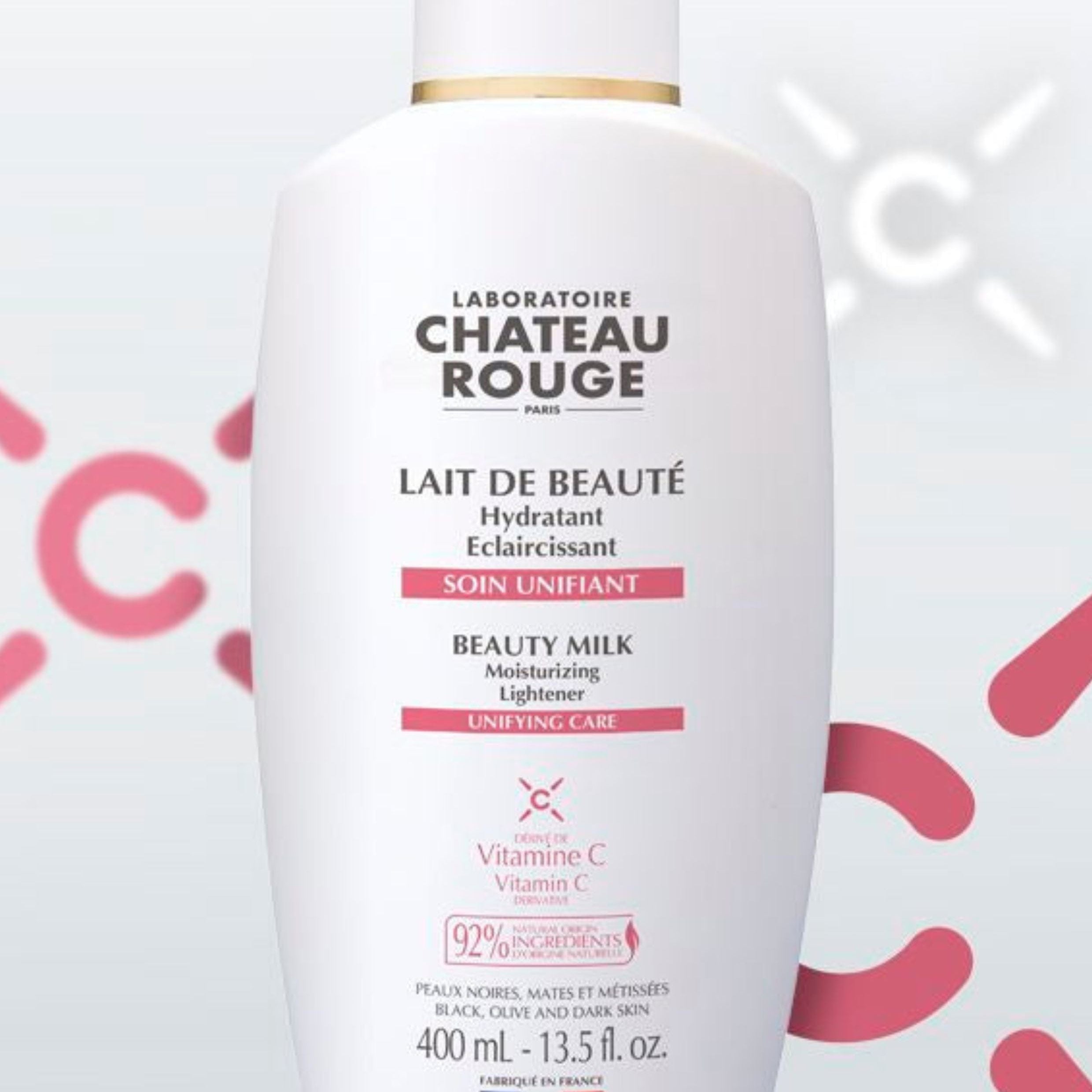 Laboratoire Château Rouge LAIT DE BEAUTE UNIFIANT Nouvelle formule "VITAMINE C" Lait Éclaircissant Corps Vitamine C – Hydratant & Éclat Laboratoire Chateau Rouge
