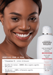 Laboratoire Château Rouge LAIT DE BEAUTE UNIFIANT Nouvelle formule "VITAMINE C" Lait Éclaircissant Corps Vitamine C – Hydratant & Éclat Laboratoire Chateau Rouge